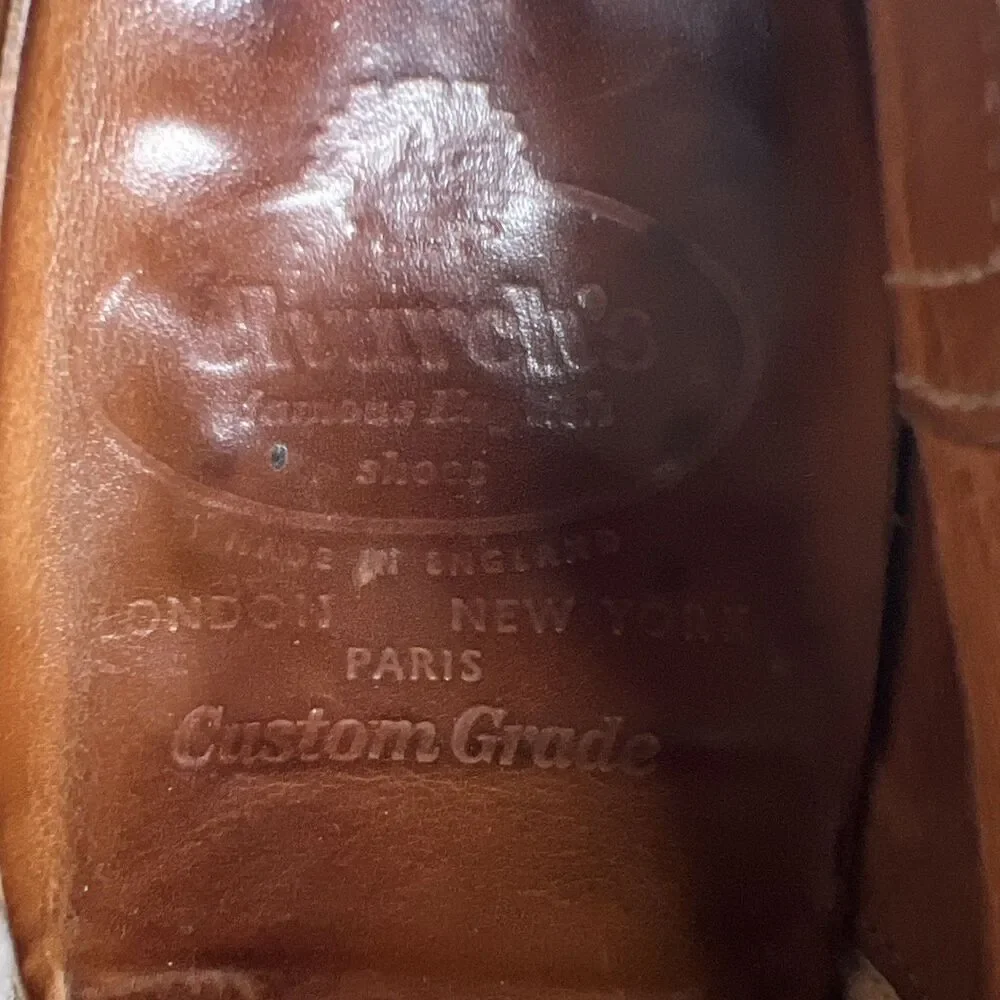 Church's Custom Grade Black Leather Cap Toe Oxford Dress Shoes Mens US 11.5 B